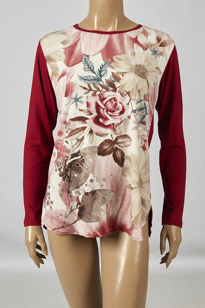 20232 Flowers Woman Thermal Sweater