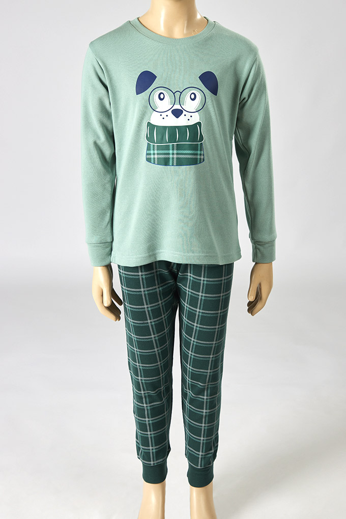 Pijama Estampado Cardado Rapaz Cãozinho_1