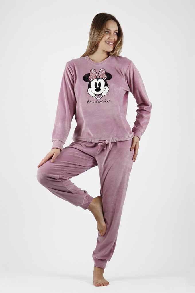 Pijama Veludo Bordado Senhora Minnie_1