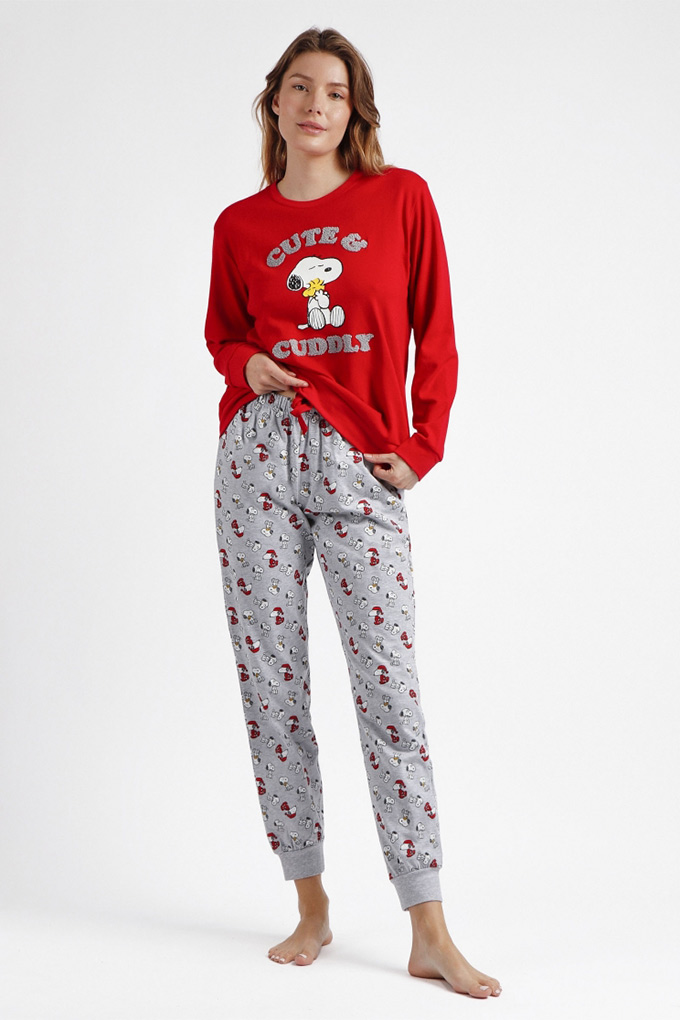 Cute & Cuddly Woman Printed Pyjama Set