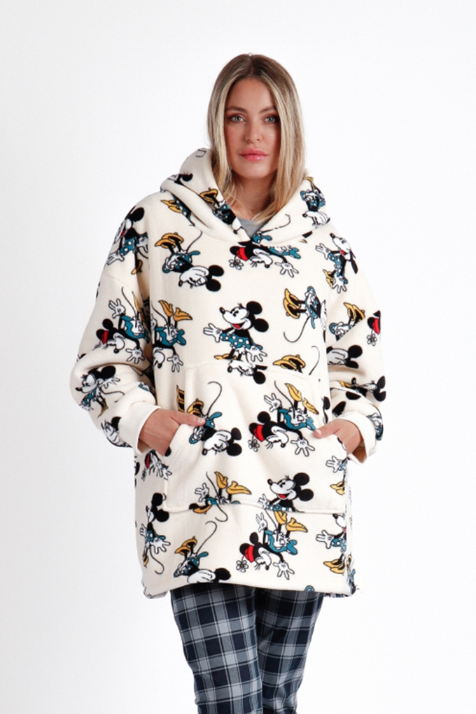 Mickey Woman Printed Coral Blanket Robe