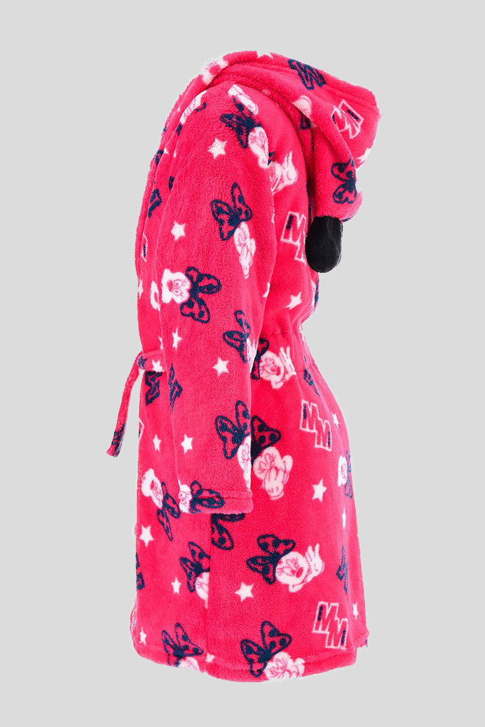 Minnie Girl Printed Coral Robe