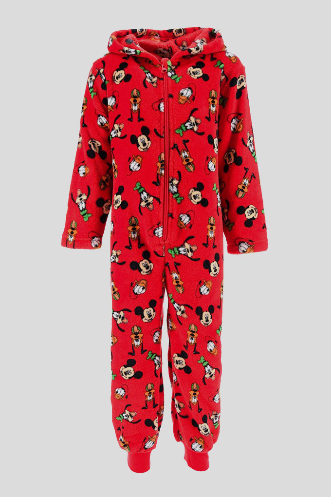 Macacão Pijama Coralina Estampado Menino Mickey