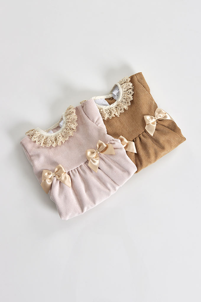 Laced Corduroy Baby Dress