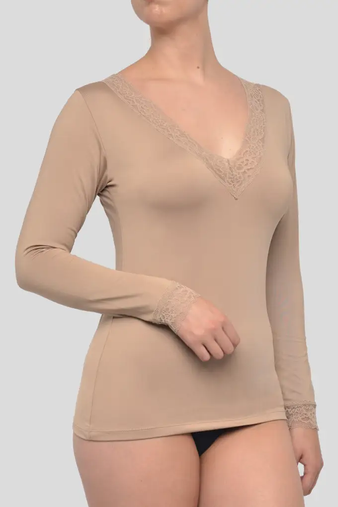 Woman Laced Thermal Shirt