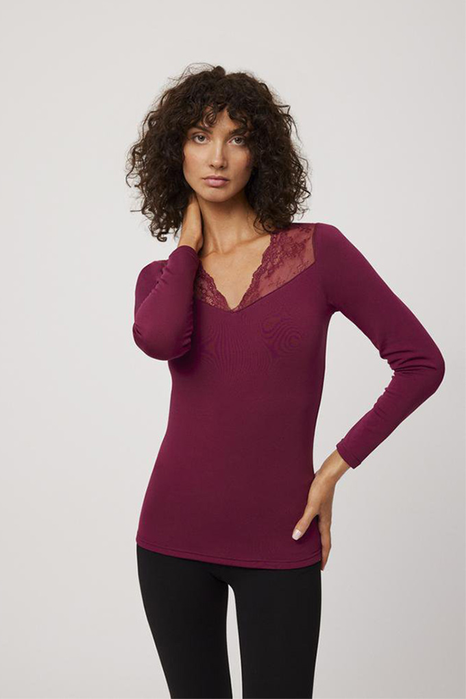 70014 Woman Laced Thermal Shirt