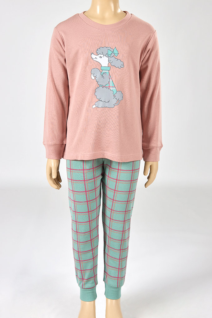 Pijama Estampado Cardado Menina Cãozinho_1