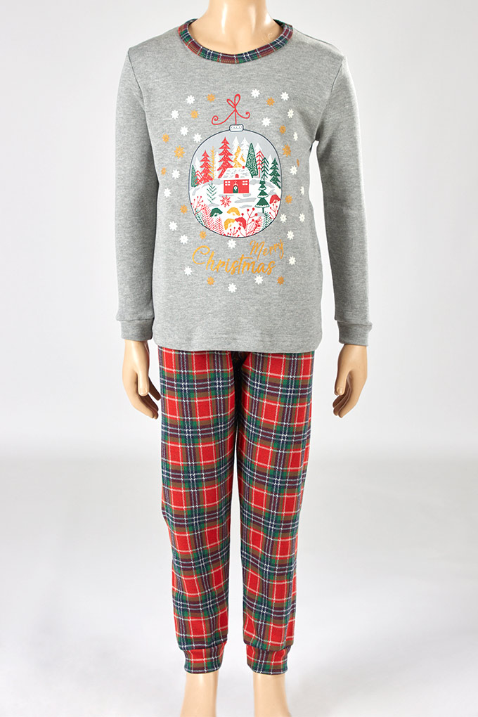 Pijama Estampado Cardado Criança Merry Christmas_1