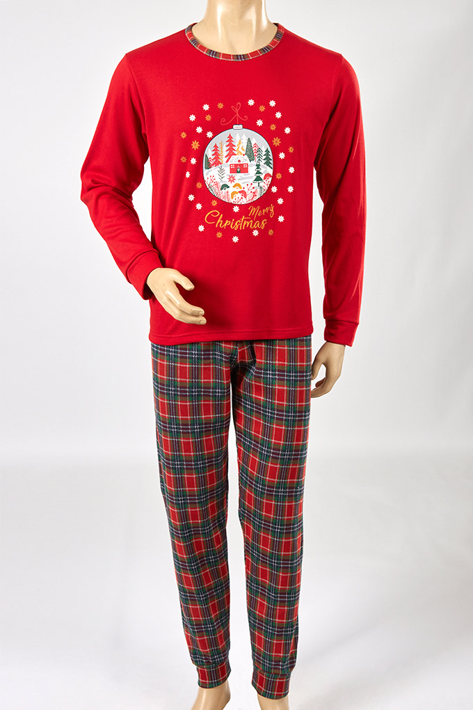 Pijama Estampado Cardado Unisexo Merry Christmas_1