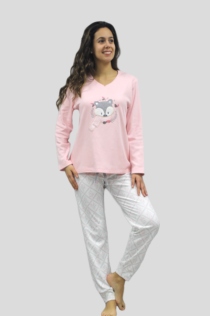 Pijama Bordado Cardado Senhora MS1304_1