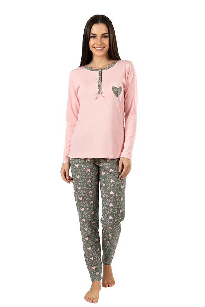 Heart Woman Printed Pyjama Set
