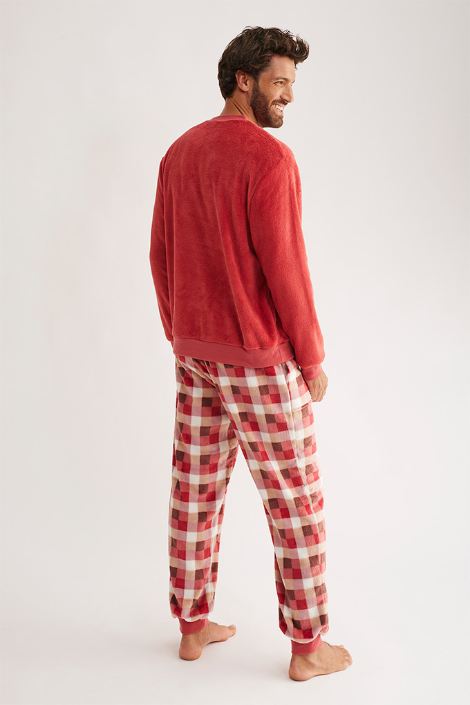 Reindeer Man Coral Pyjama Set
