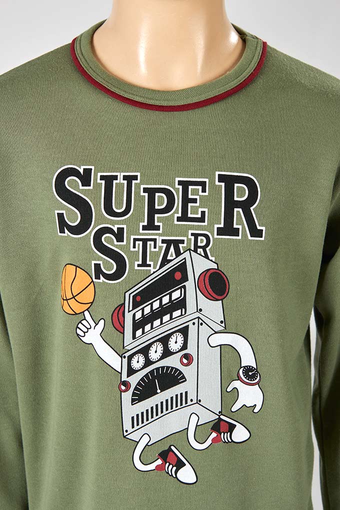 Pijama Estampado Cardado Rapaz Super Star_3