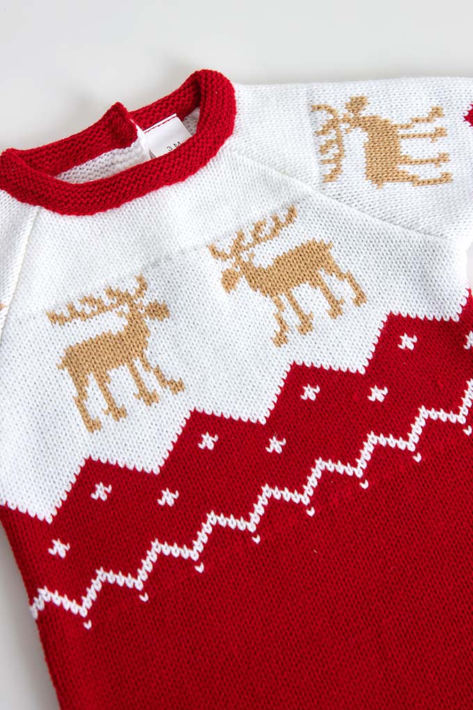 Christmas 3 Pieces Knitted Baby Set