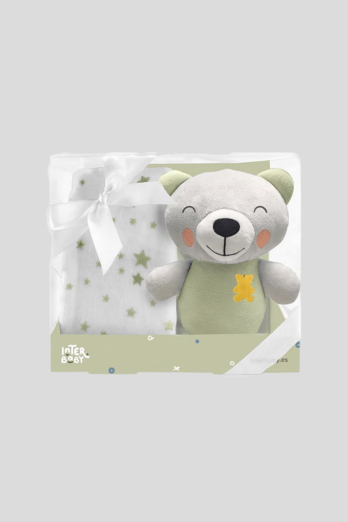 Bear Teddy + Blanket Set