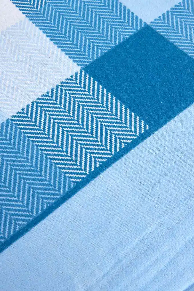 Xadrez Printed Flannel Sheets Set w/ Fitted Sheet