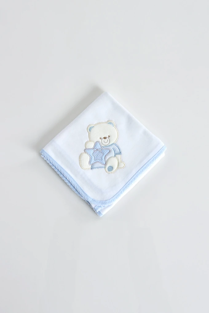Star Bear Embroidered Burp Cloth