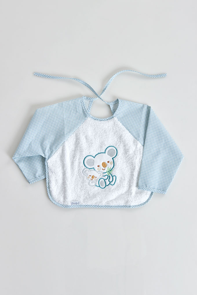 Embroidered Lined Bib w/ Long Sleeves
