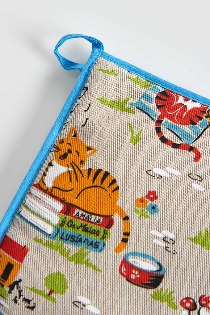 Cats at Party Printed Twill Pot Holders