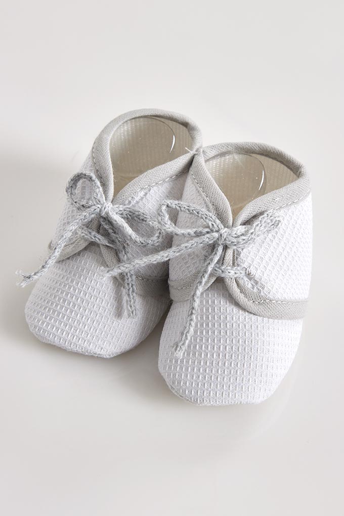 Baby Booties Piquet w/ Shoelace