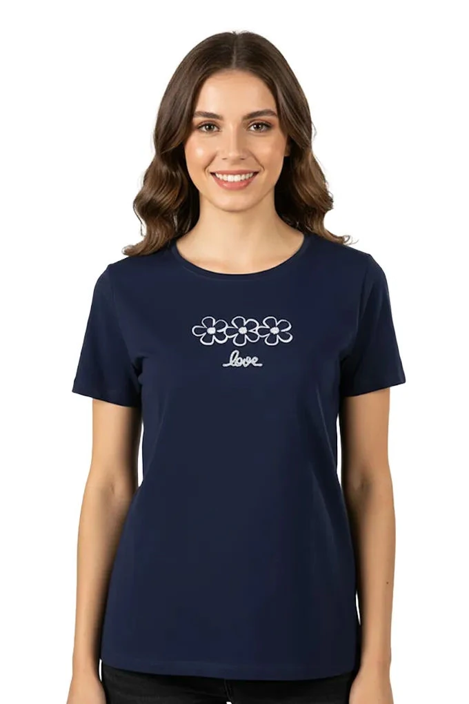 Love Woman Embroidered T-Shirt