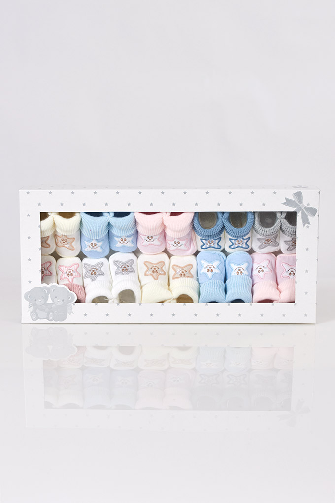 Star Embroidered Baby Booties