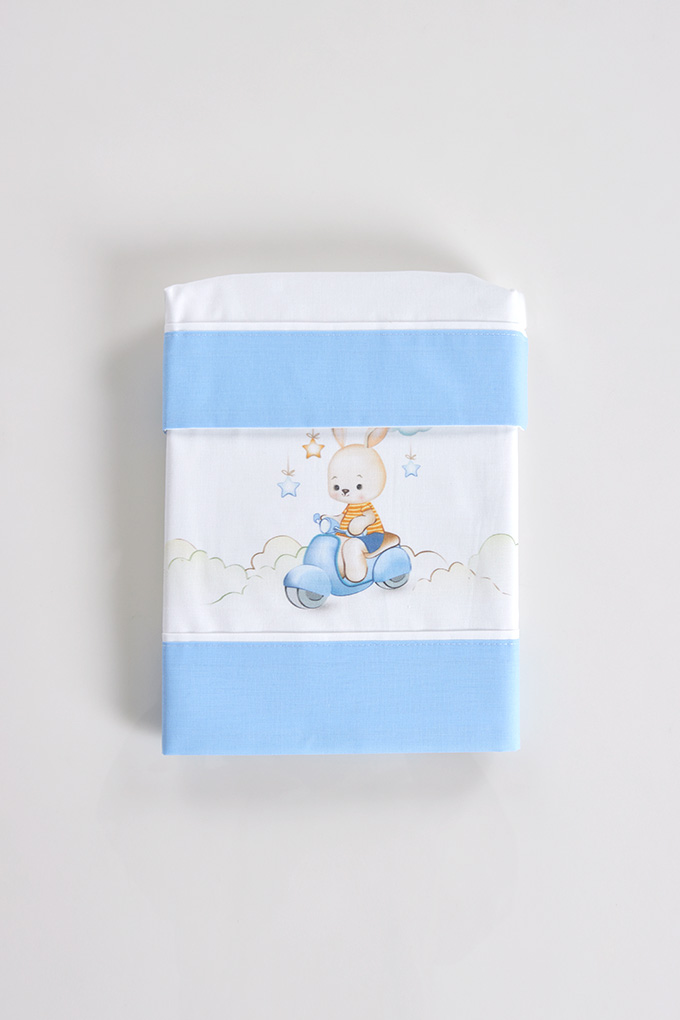 Rabbit on the Motorcycle Newborn Cotton Baby Carry Cot Set