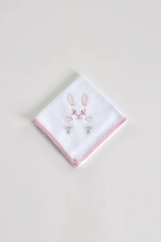Bunny Embroidered Burp Cloth