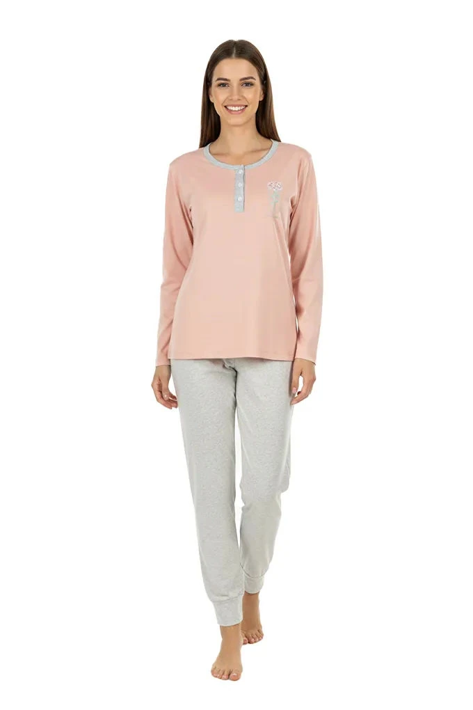 Summer Night Woman Printed Pyjama Set w/ Buttons
