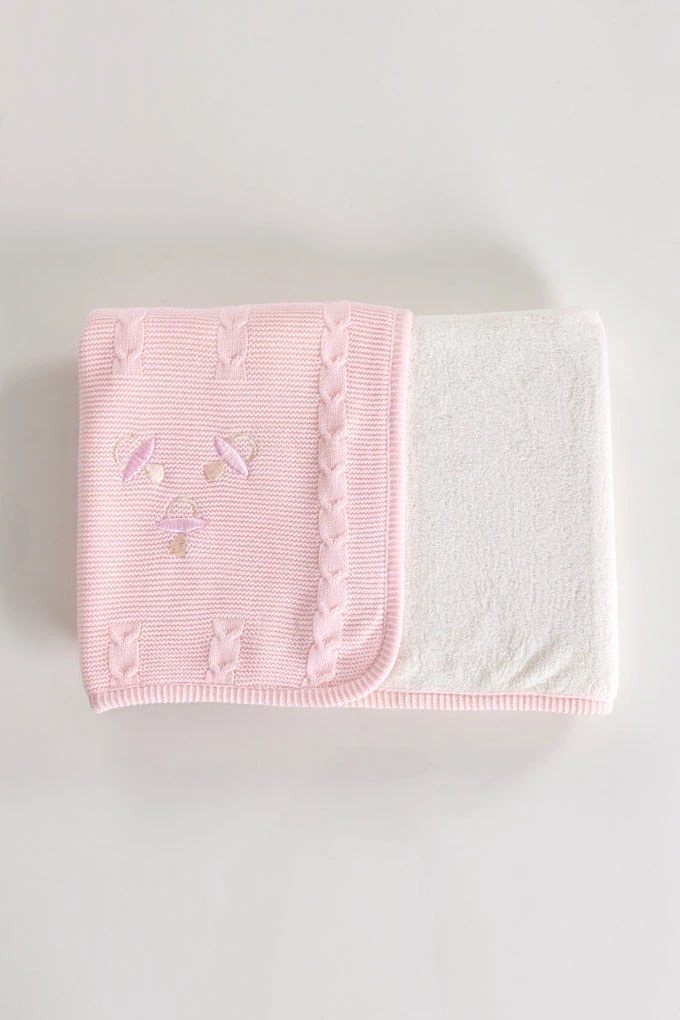 Pacifiers Knitted Lined Baby Blanket