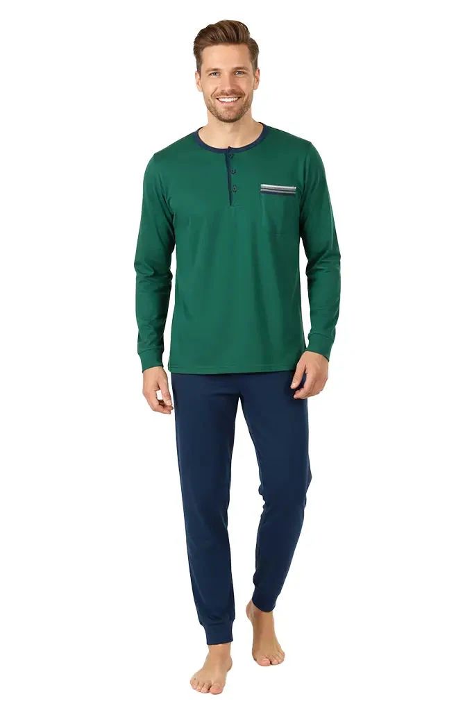 Man Printed Pyjama Set w/ Pocket