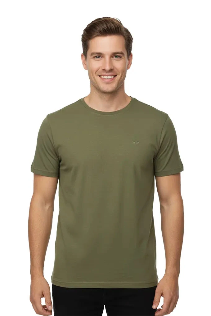 Man Embroidered Basic T-Shirt