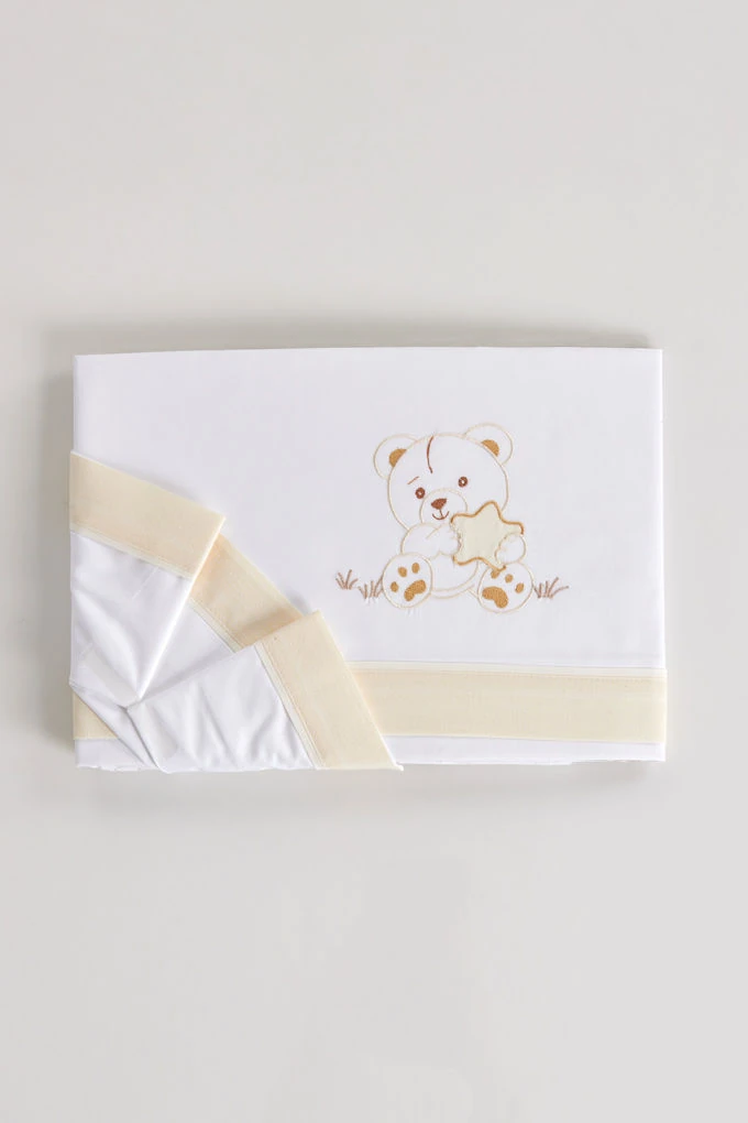 Assorted Embroidered Cotton Maxi Cuna Baby Sheets Set