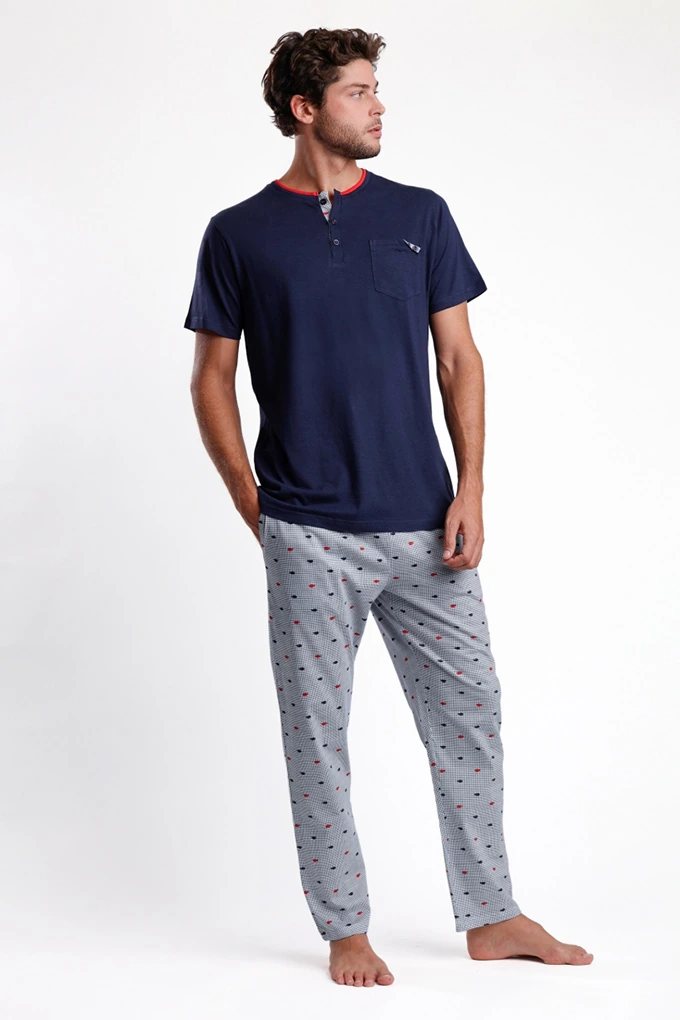 62135 Man Short Sleeve Pyjama Set w/ Pocket