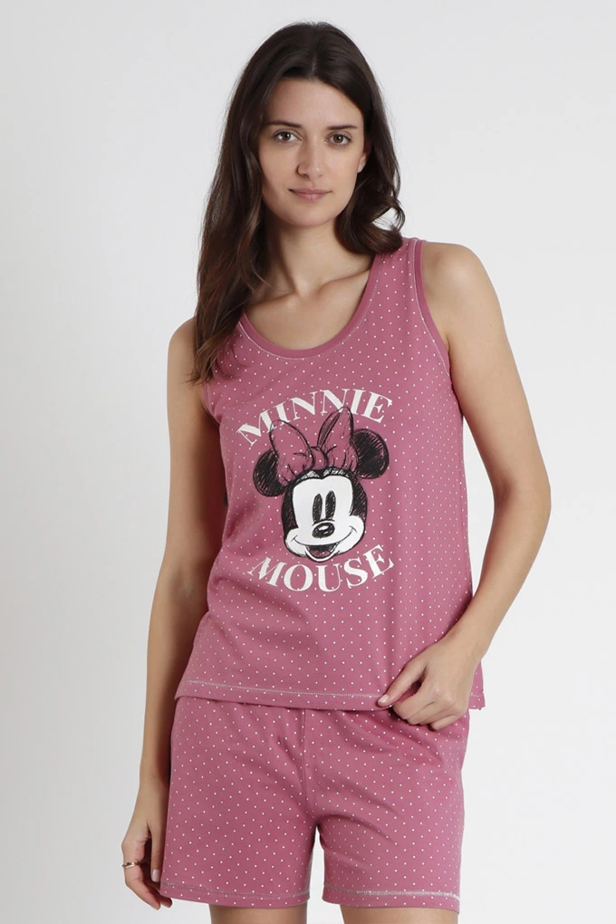 Minnie Woman Printed Sleeveless Pyjama Set