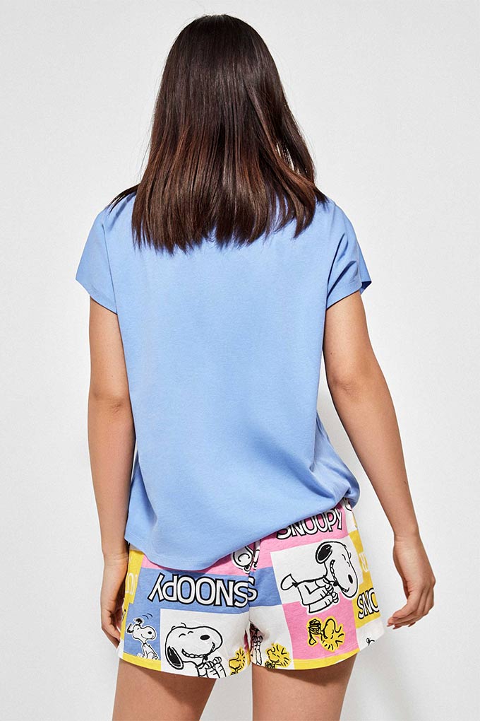 Snoopy Summer Woman Short Sleeve Printed Pyjama Set