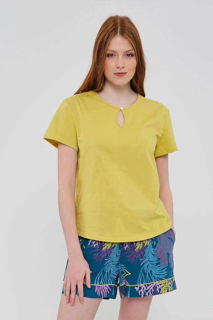 280002 Woman Short Sleeve Printed Pyjama Set