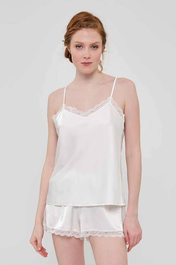 582603 Woman Straps Satin Pyjama Set