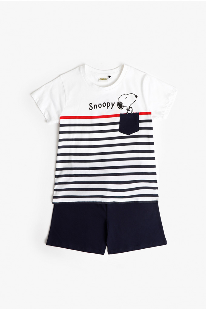Peanuts Boy Printed Short Sleeve Pyjama Set