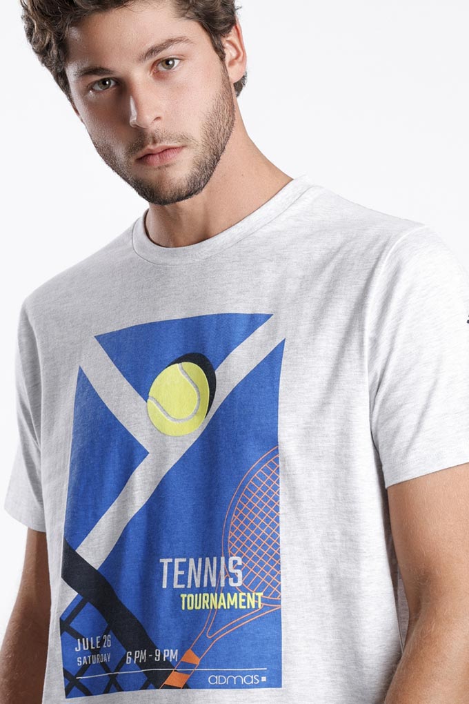Tennis Man Short Sleeve Printed Pyjama Set