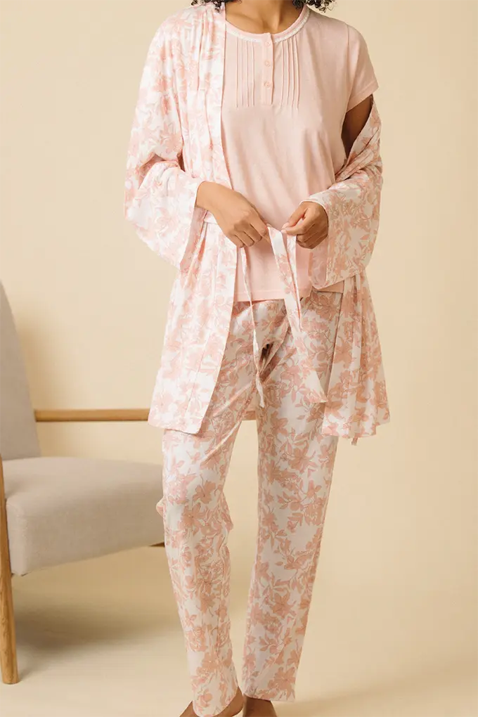 62094 Woman Printed Short Sleeve Pyjama Set