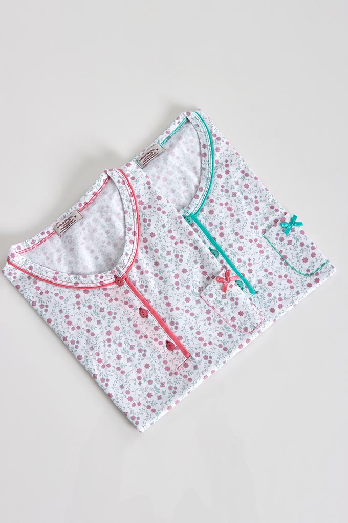 Flowers Woman Printed Cropped Pyjama Set w/ Pocket
