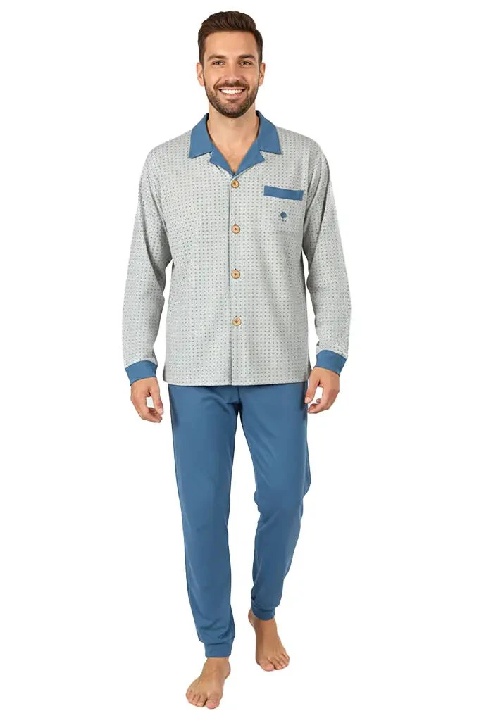 Sileo Man Printed Jacket Pyjama Set