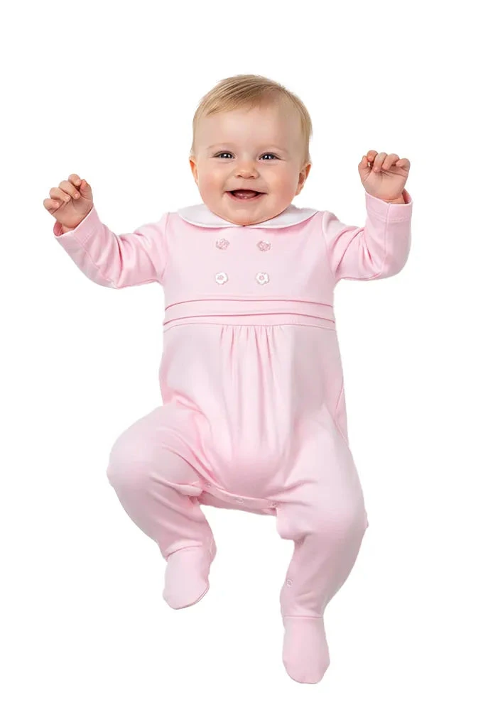 Girl Buttons Cotton Babygrow