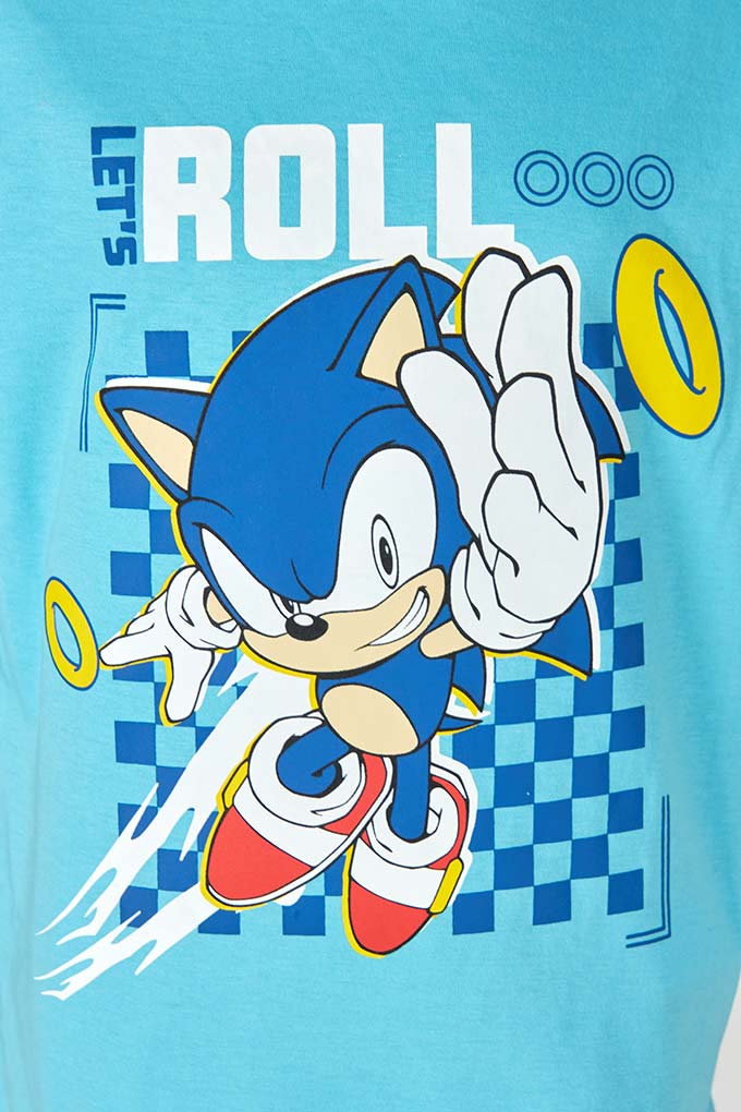 Pijama Estampado Manga Curta Menino Sonic