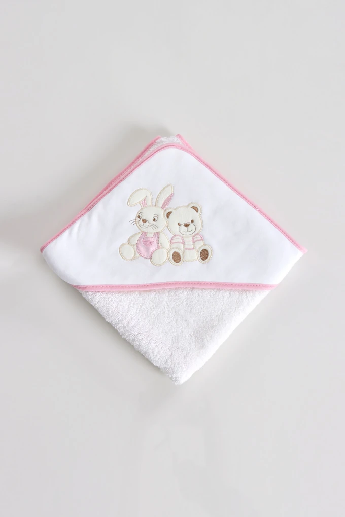 Bunny & Bear Embroidered Baby Towel