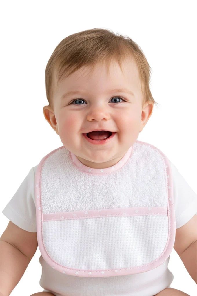 Rectangular Terry Bibs f/ Embroidered