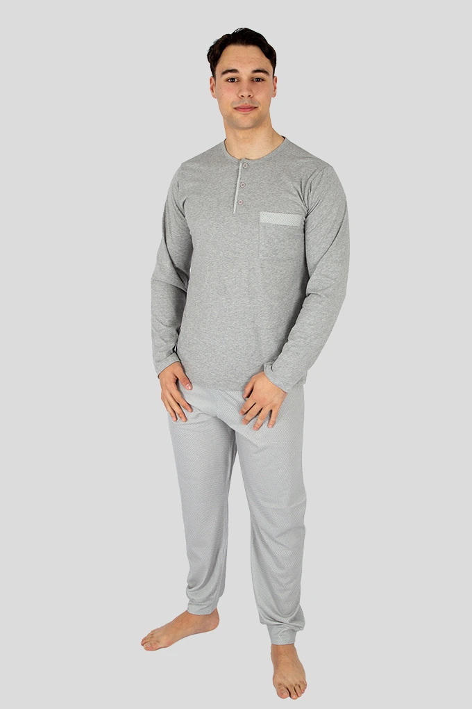 6638 Man Printed Pyjama Set w/ Pocket