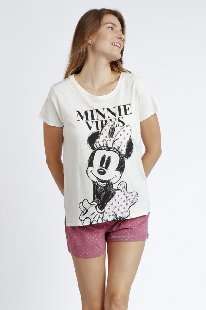 Minnie Woman Printed Short Sleeve Pyjama Set