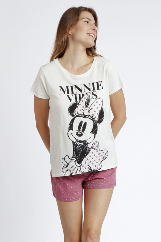 Minnie Woman Printed Short Sleeve Pyjama Set